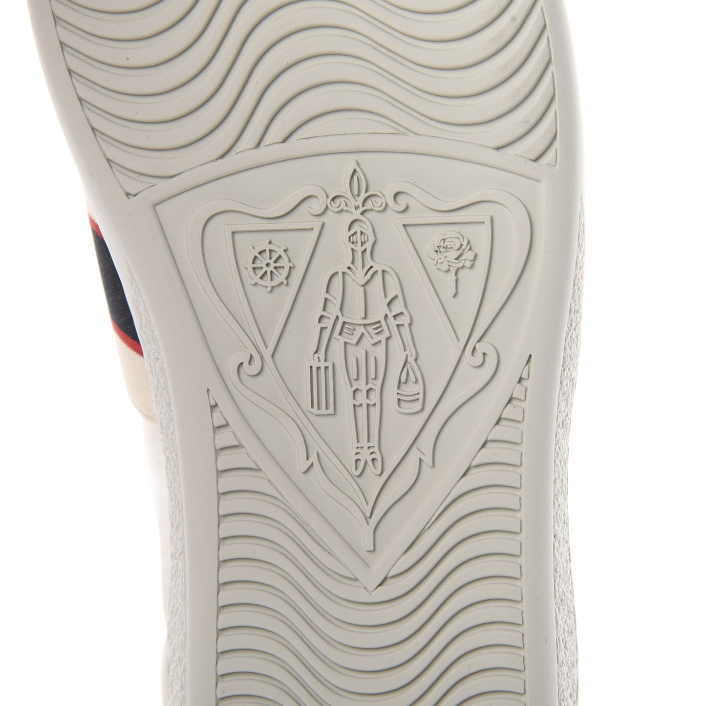 Calfskin Stripe Womens New Ace Sneakers 36 New Mystic White Ecru Red Flame