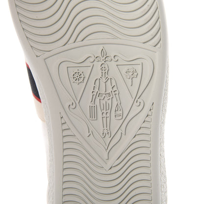 Gucci Calfskin Stripe Womens New Ace Sneakers 36 New Mystic White Ecru Red Flame 6 of 9