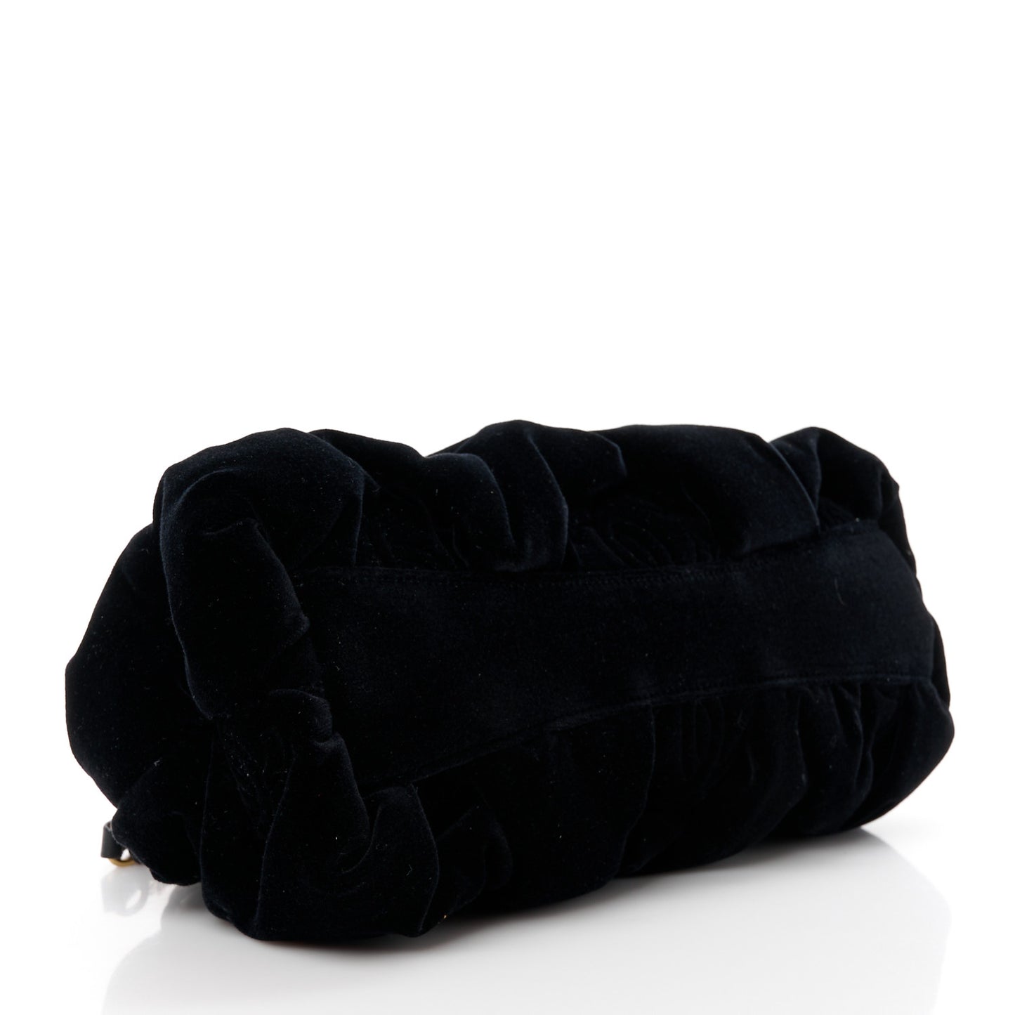 Velvet Enamel CC Kiss Lock Clutch Black
