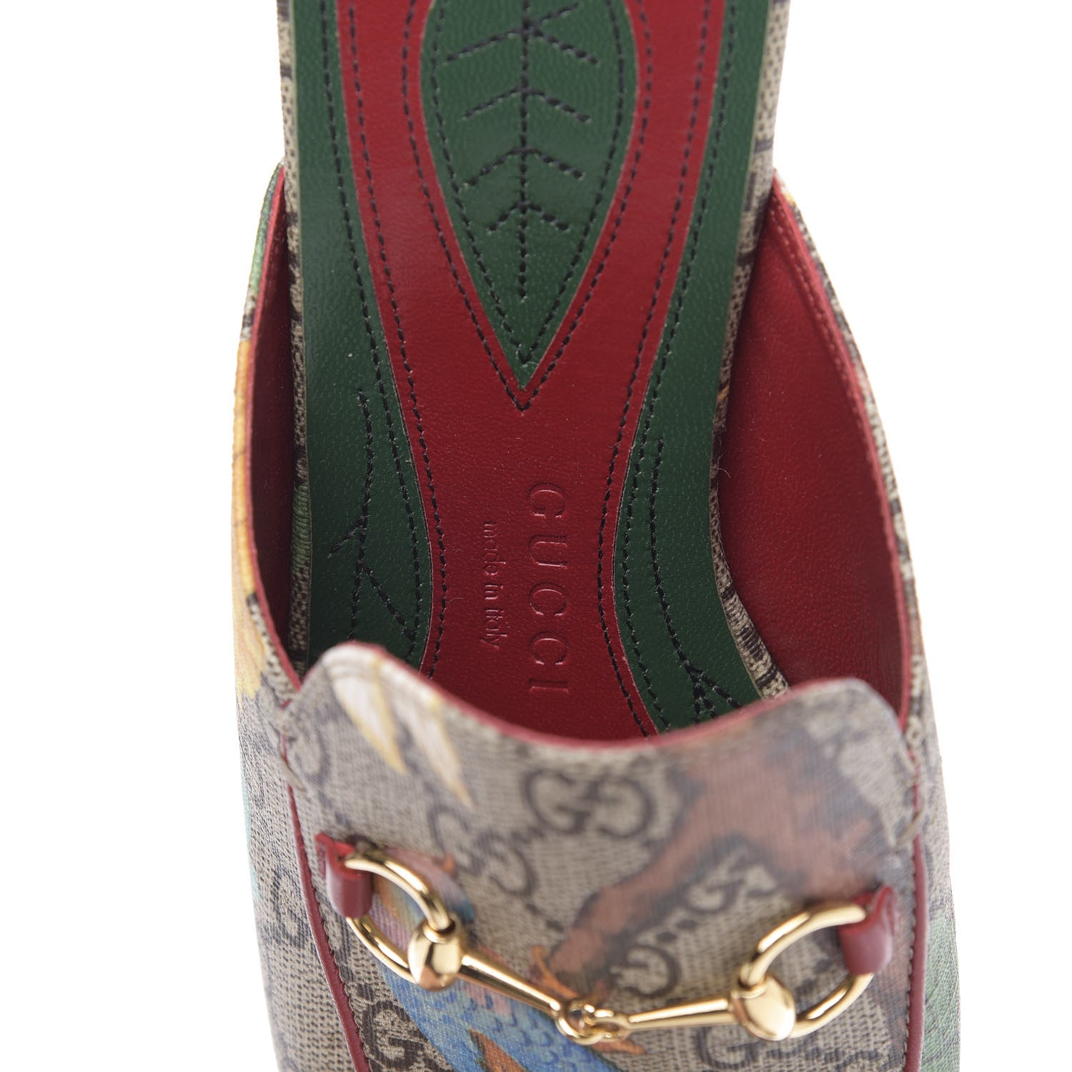 Gucci GG Supreme Monogram Tian Womens Princetown Slippers 39.5 Beige Ebony Multicolor 6 of 7