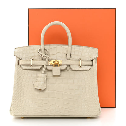 Hermes Matte Alligator Birkin 25 Beton 22 of 22