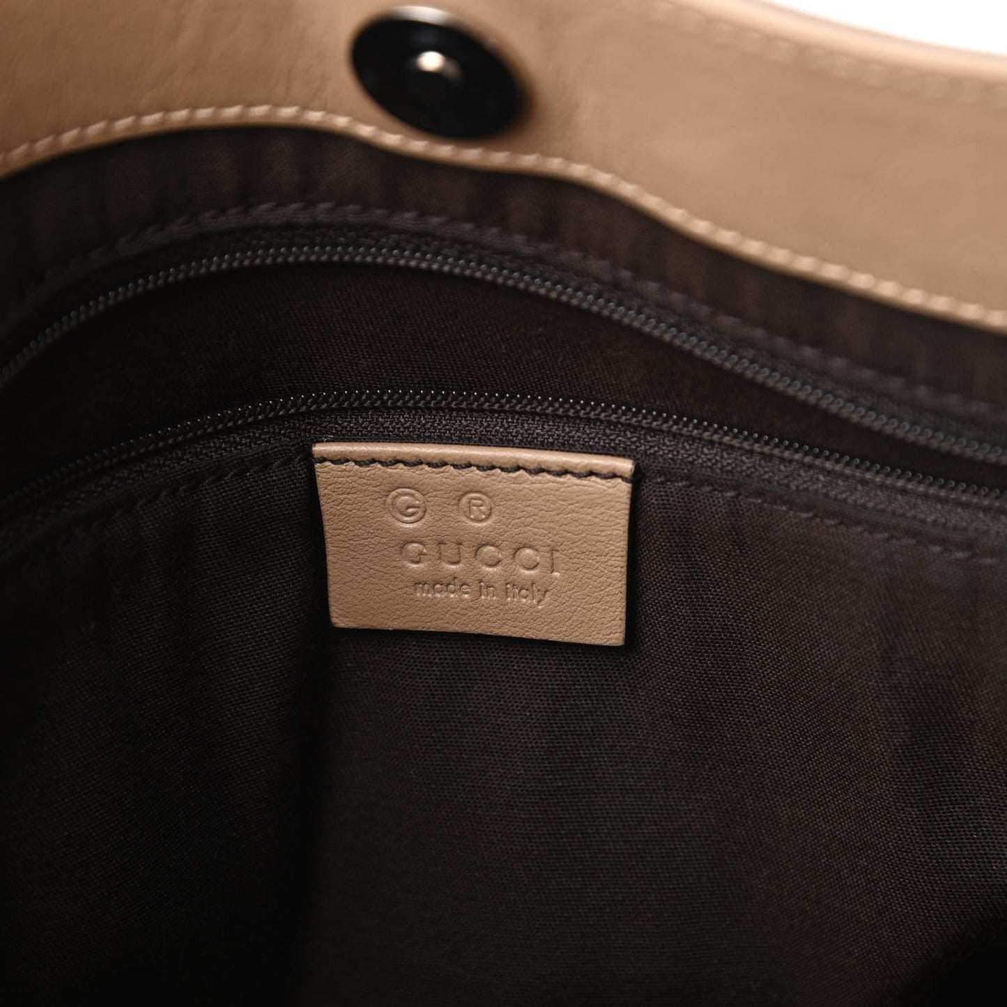 Calfskin Horsebit Embossed Tote Light Brown