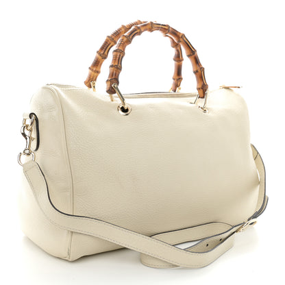 Gucci Calfskin Bamboo Medium Shopper Boston Mystic White 3 of 15