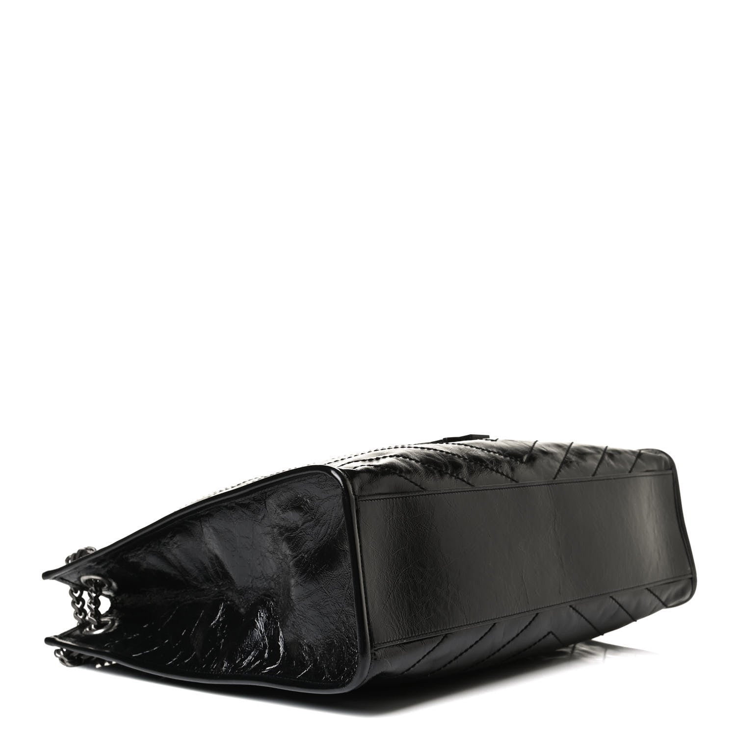 Saint Laurent Crinkled Calfskin Matelasse Monogram Medium Niki Shopper Tote Black 4 of 14