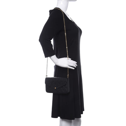 Louis Vuitton Empreinte Pochette Felicie Chain Wallet Black 2 of 16