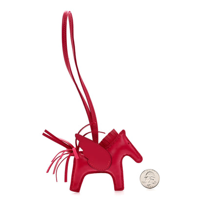 Hermes Milo Lambskin Grigri Rodeo Pegase Horse Bag Charm PM Framboise 2 of 5