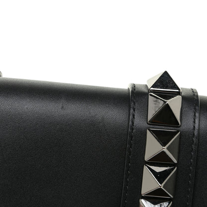 Valentino Garavani Vitello Medium Glam Lock Rockstud Flap Black 18 of 21