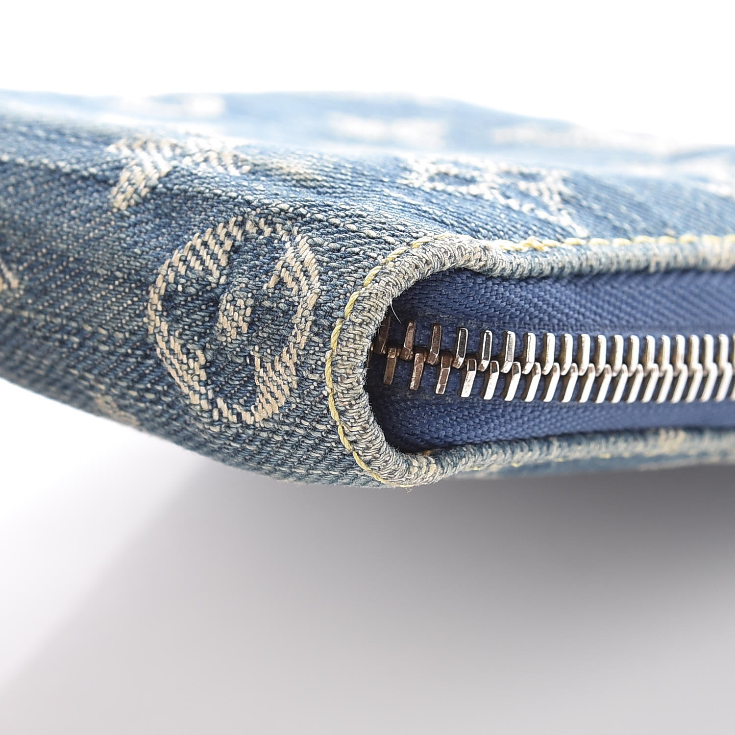 Louis Vuitton Denim Zip Compact Wallet Blue 12 of 14