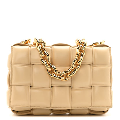 Bottega Veneta Lambskin Maxi Intreccio Padded Chain Cassette Crossbody Bag Porridge 1 of 12