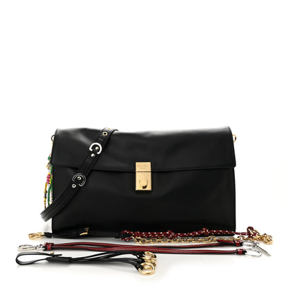 Prada Calfskin Large Soft Sound Shoulder Bag Black 3 of 11