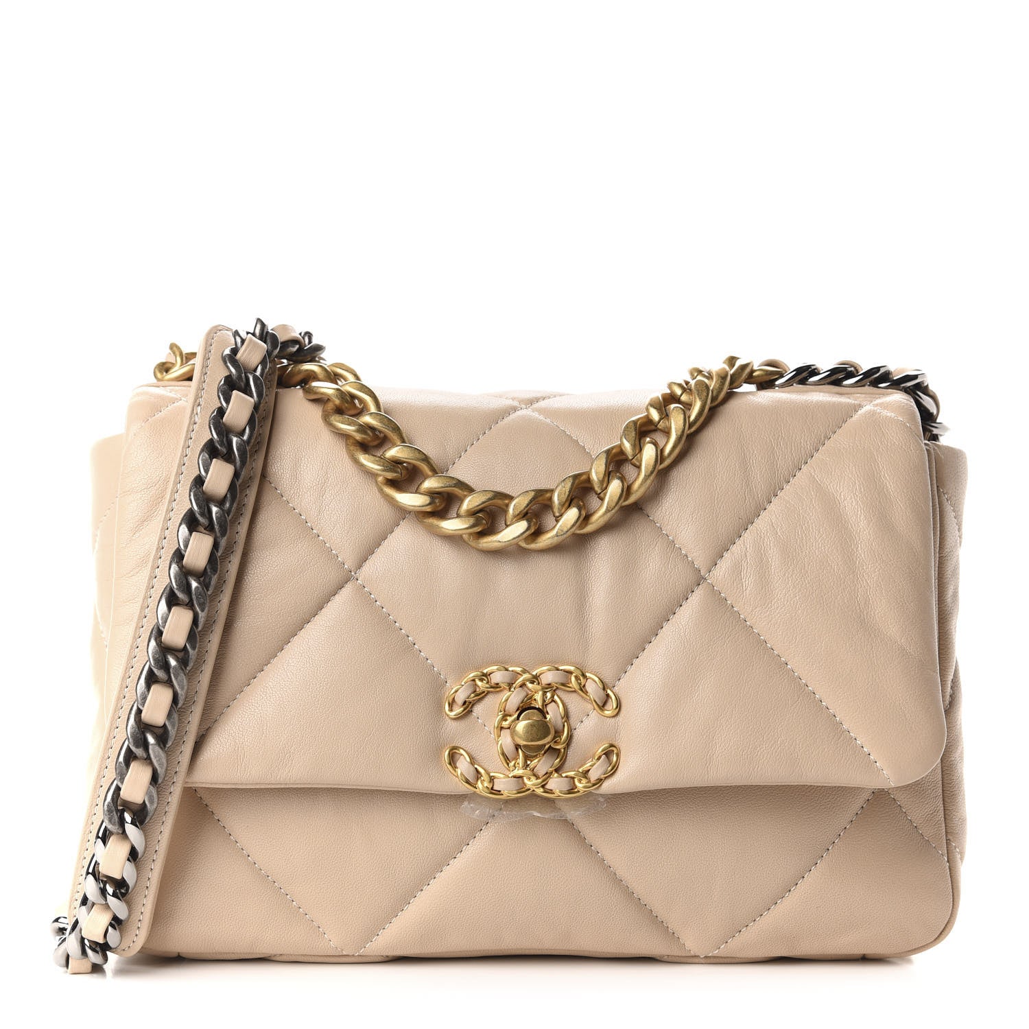 Chanel Lambskin Quilted Medium 19 Flap Beige 1 of 10