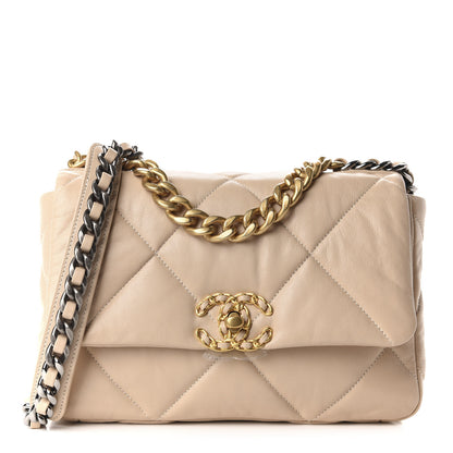 Chanel Lambskin Quilted Medium 19 Flap Beige 1 of 10