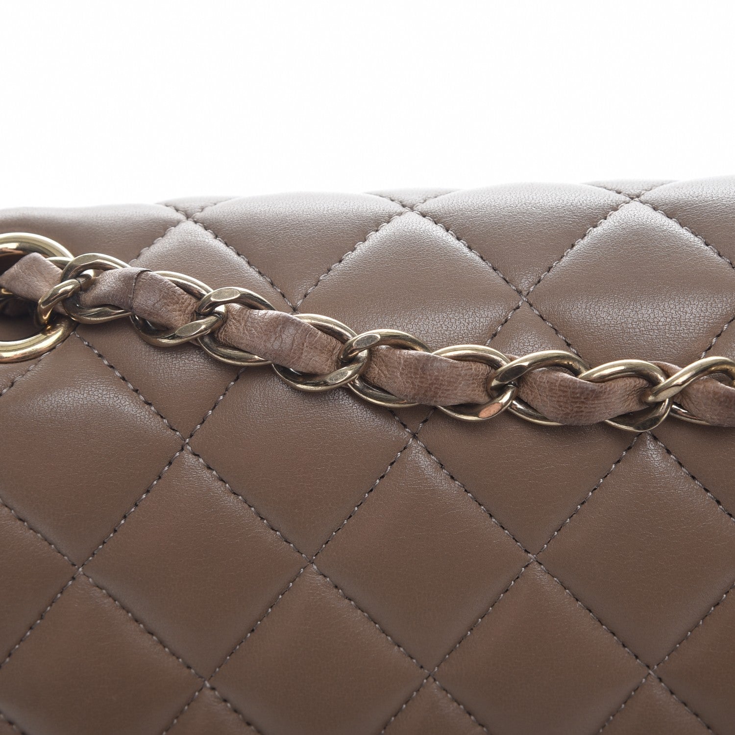 Chanel Lambskin Quilted Medium Double Flap Beige 9 of 14