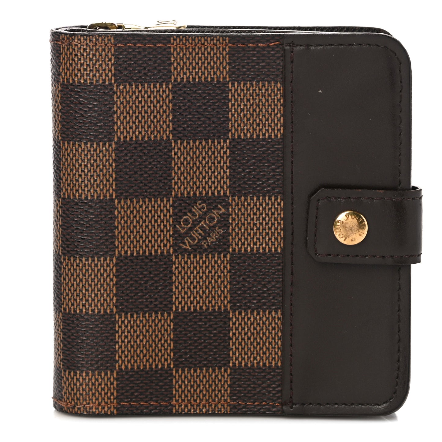 Damier Ebene Zippe Zipped Compact Wallet