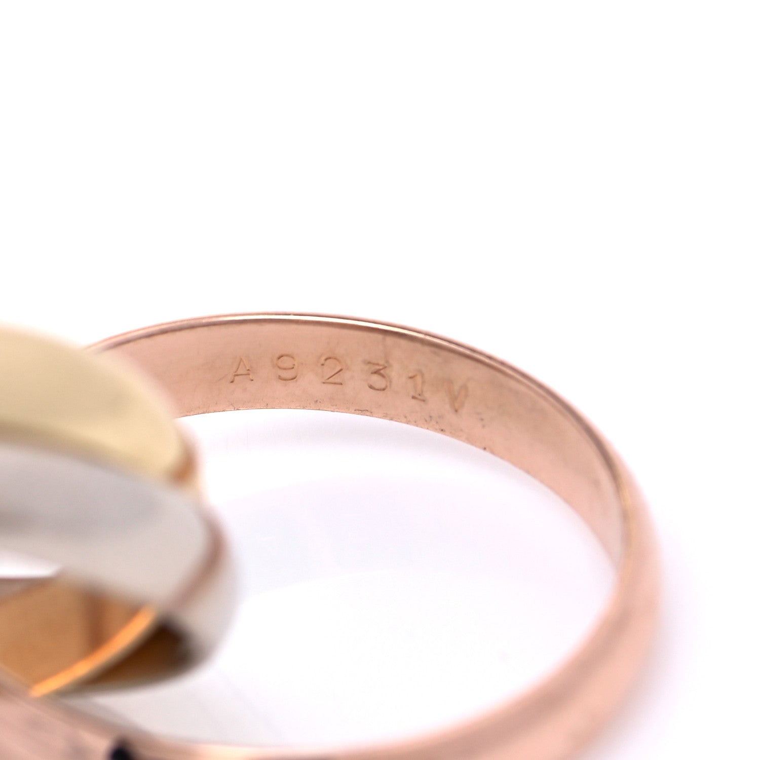 Cartier 18K Pink Yellow White Gold Classic Les Must De Cartier Trinity Ring 56 7.5 10 of 10