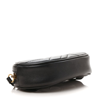 Gucci Calfskin Matelasse GG Marmont Belt Bag 75 30 Black 4 of 10