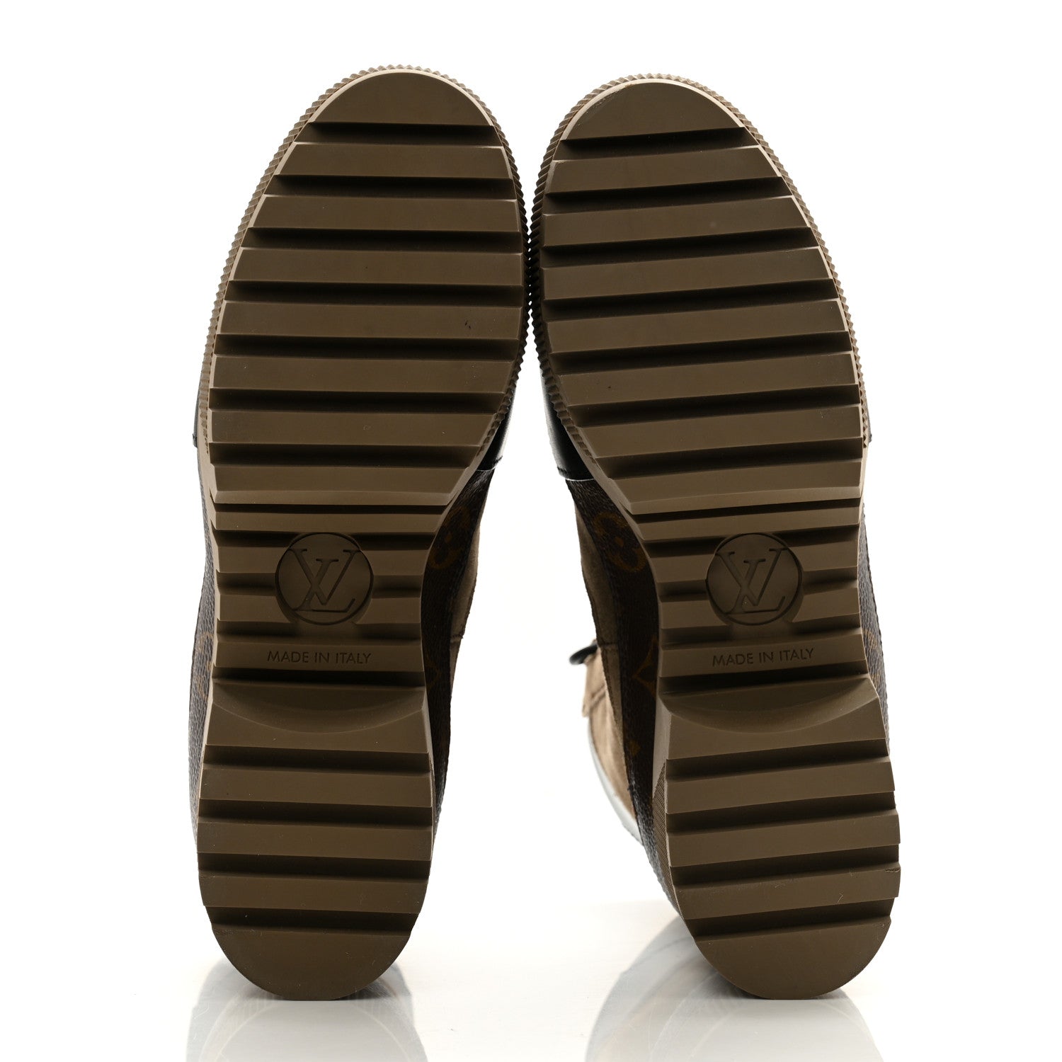 Louis Vuitton Suede Calfskin Monogram Laureate Platform Desert Boots 38 Taupe 5 of 12