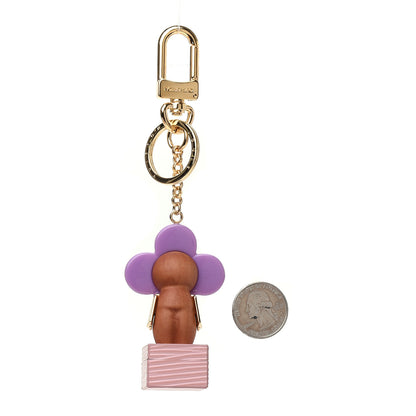Louis Vuitton Resin Wood Vivienne Trunk Bag Charm Key Holder Pink 2 of 3