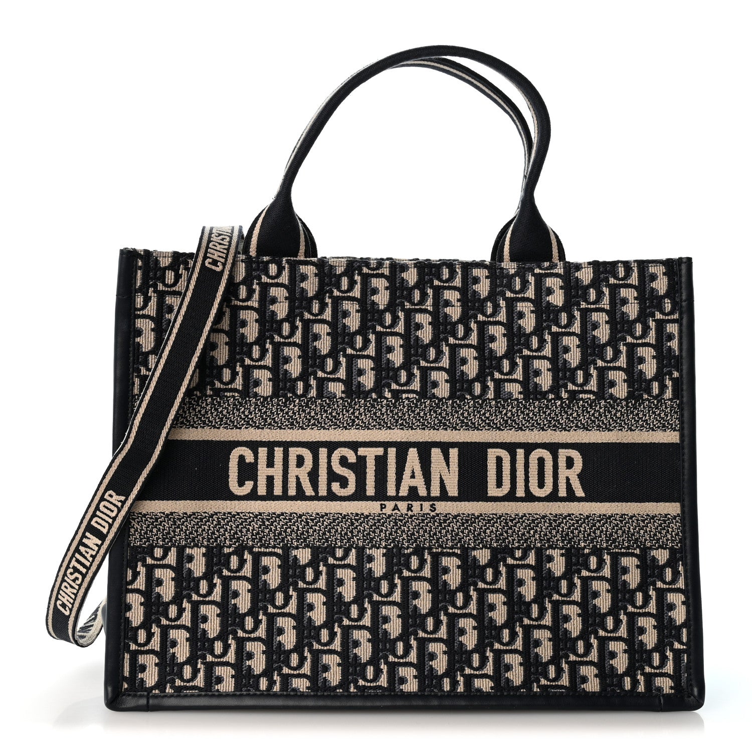 Christian Dior Oblique Calfskin Medium Book Tote With Strap Blue Multicolor 1 of 14