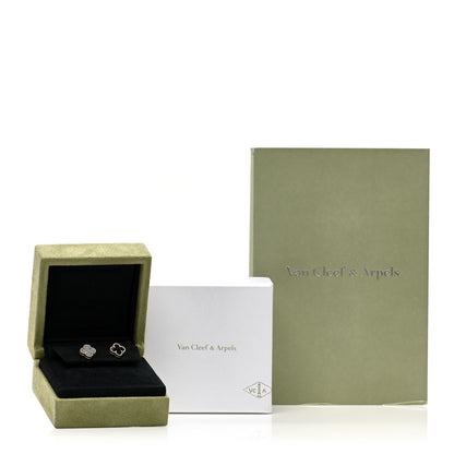 Van Cleef & Arpels 18K Yellow Gold Black Onyx Sweet Alhambra Earrings 5 of 5