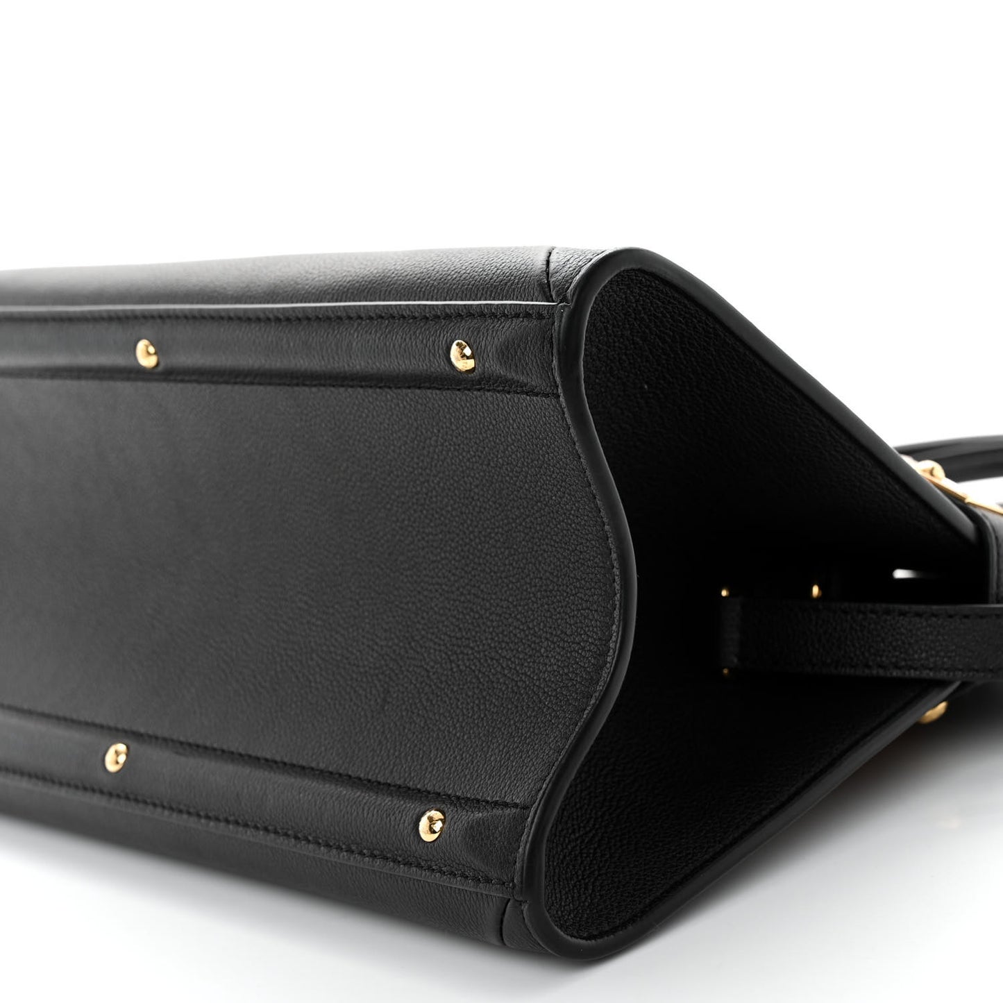 Grained Calfskin Steamer MM Black Chataigne