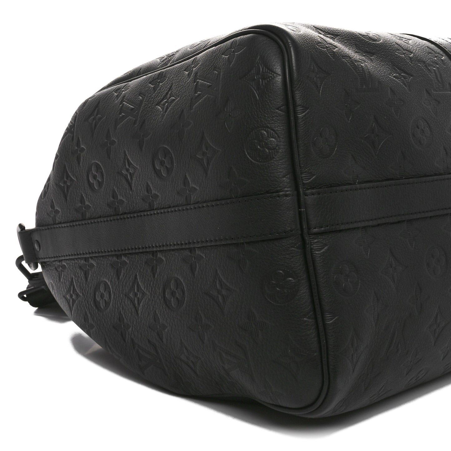 Calfskin Shadow Monogram Keepall Bandouliere 50 Black