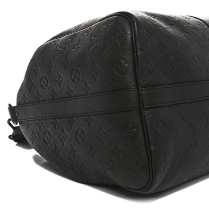 Louis Vuitton Calfskin Shadow Monogram Keepall Bandouliere 50 Black 8 of 9