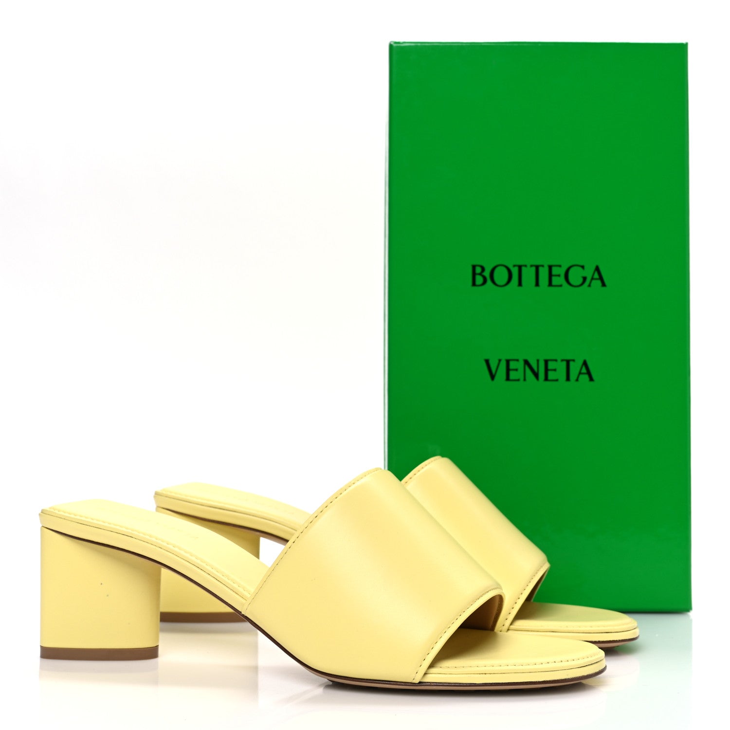 Bottega Veneta Vienna Calfskin The Band Mule Sandals 40 Lemonade