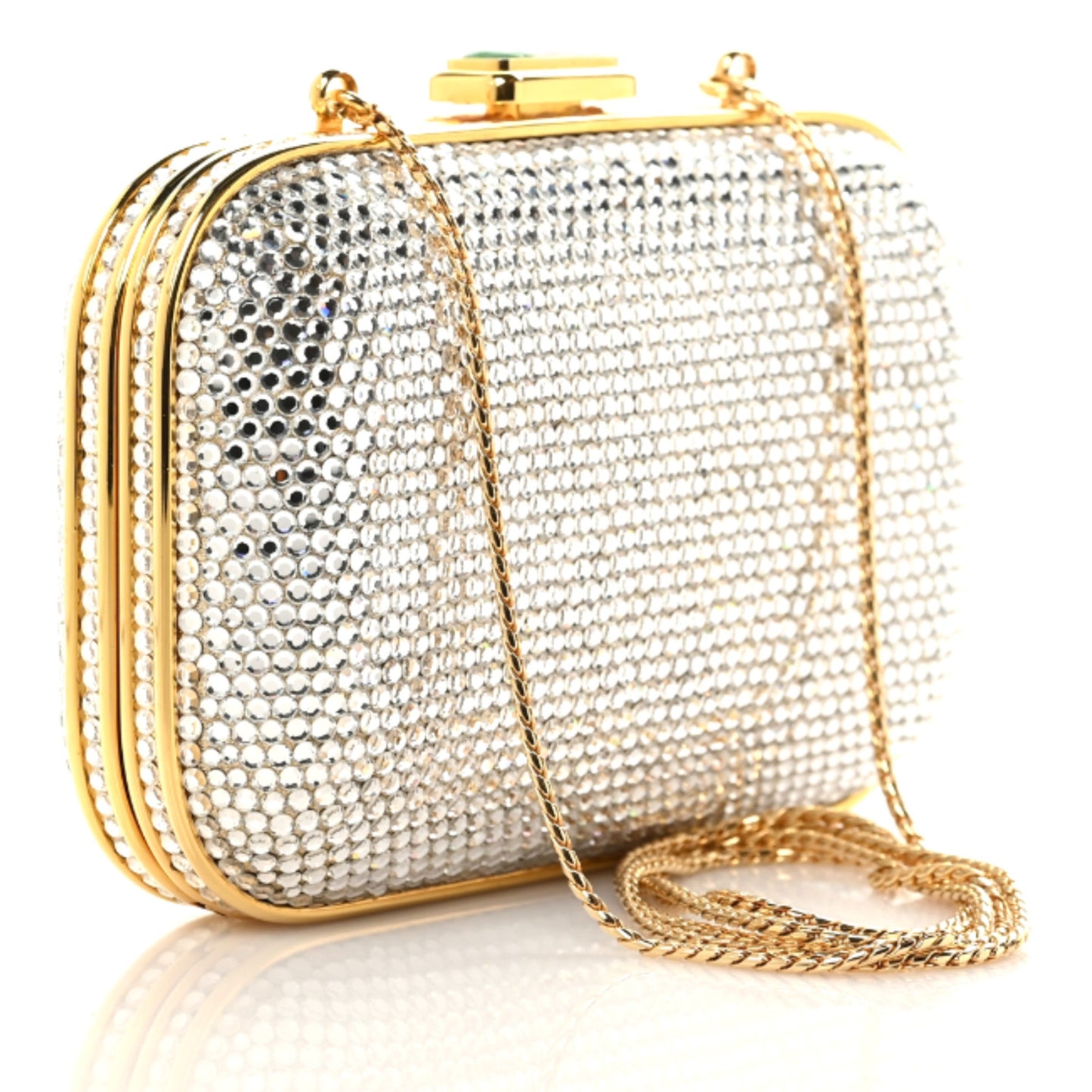 Swarovski Crystal Minaudiere Clutch Gold