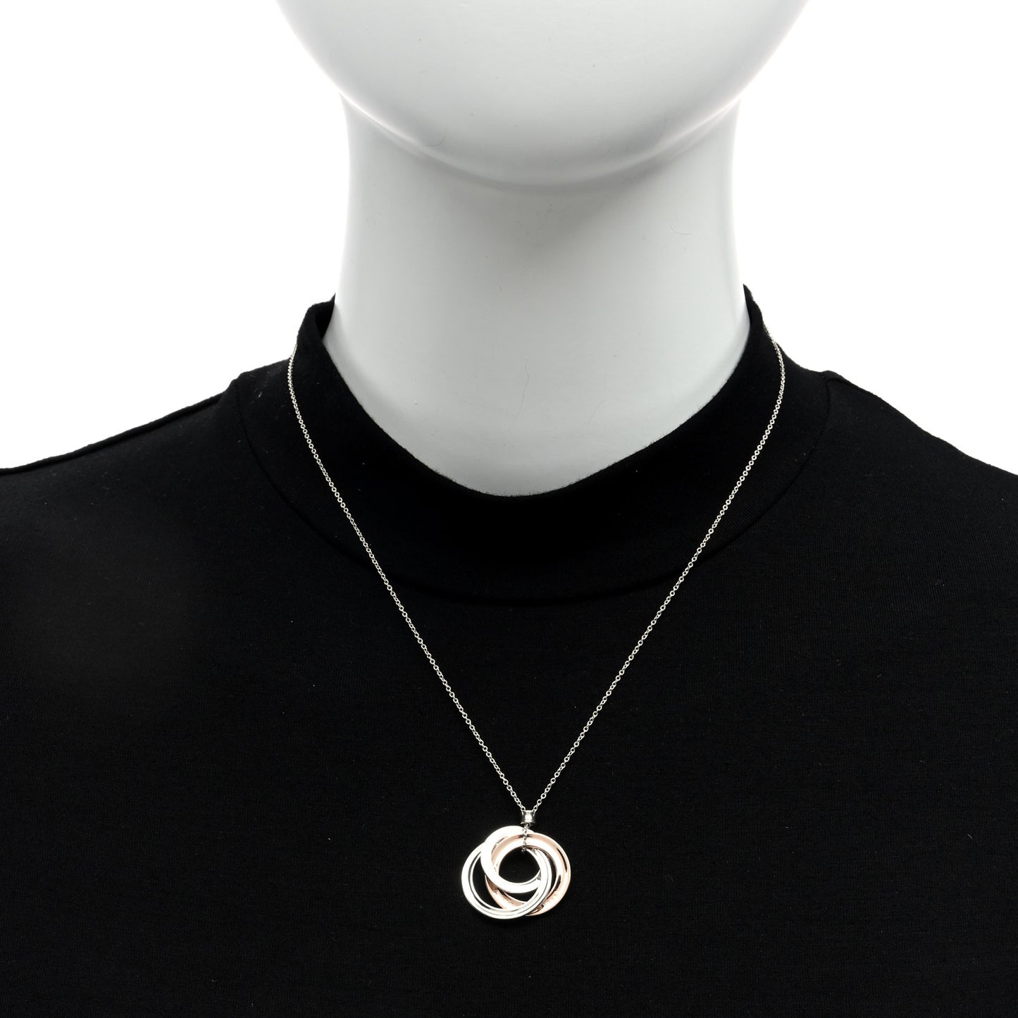 Sterling Silver Rubedo 1837 Circles Pendant Necklace