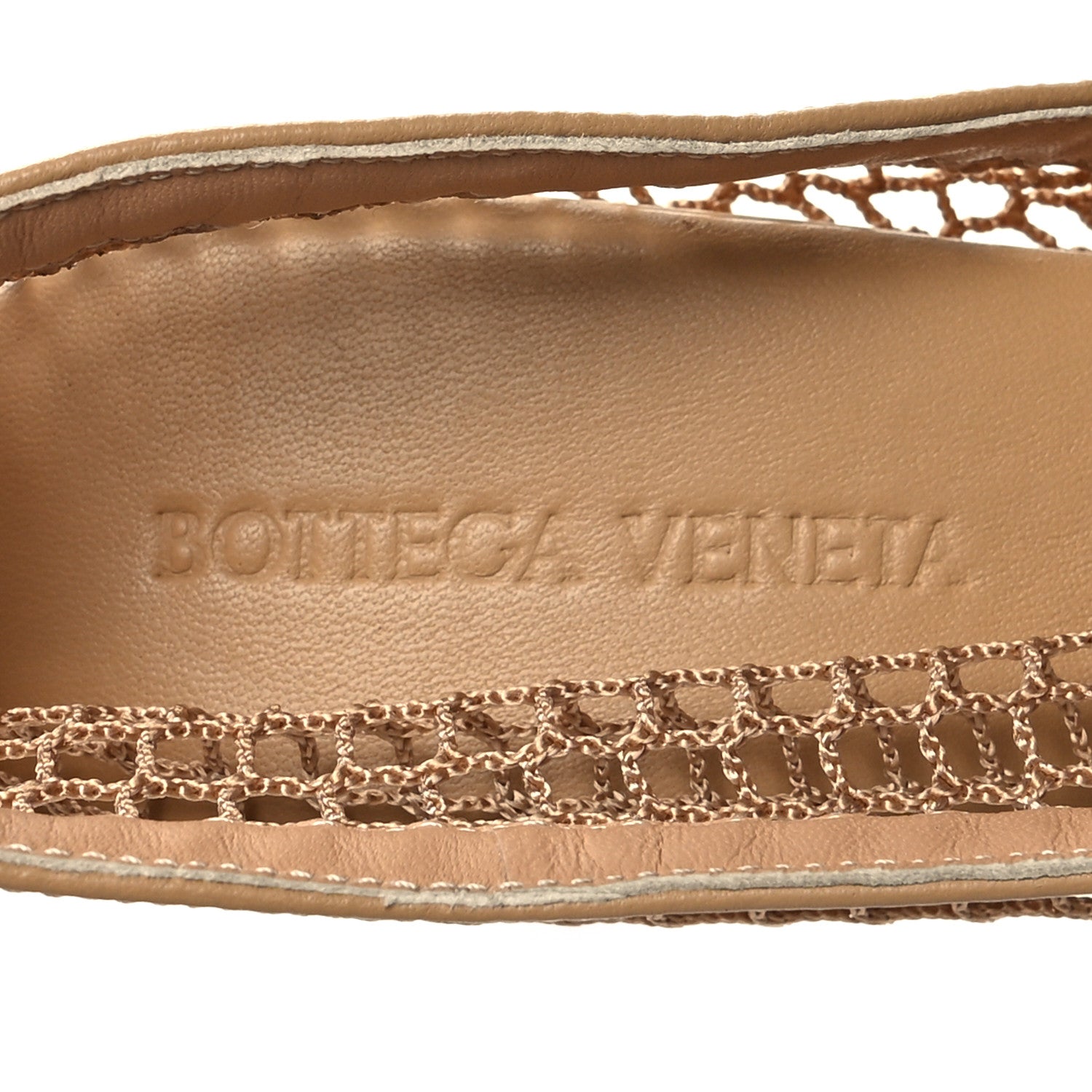 Bottega Veneta Mesh Calfskin Chain Stretch Pumps 36 Beige 7 of 7