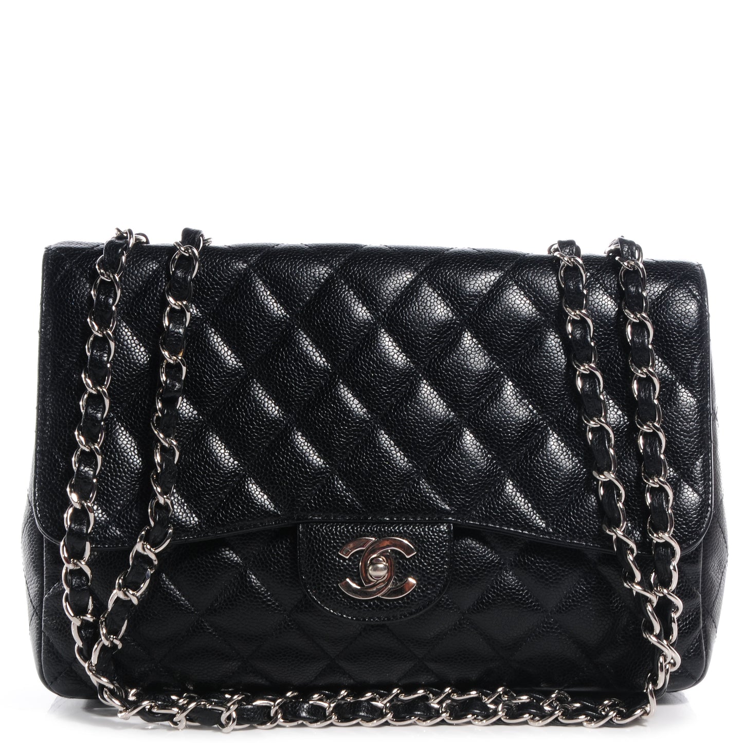 Caviar Jumbo Single Flap Black