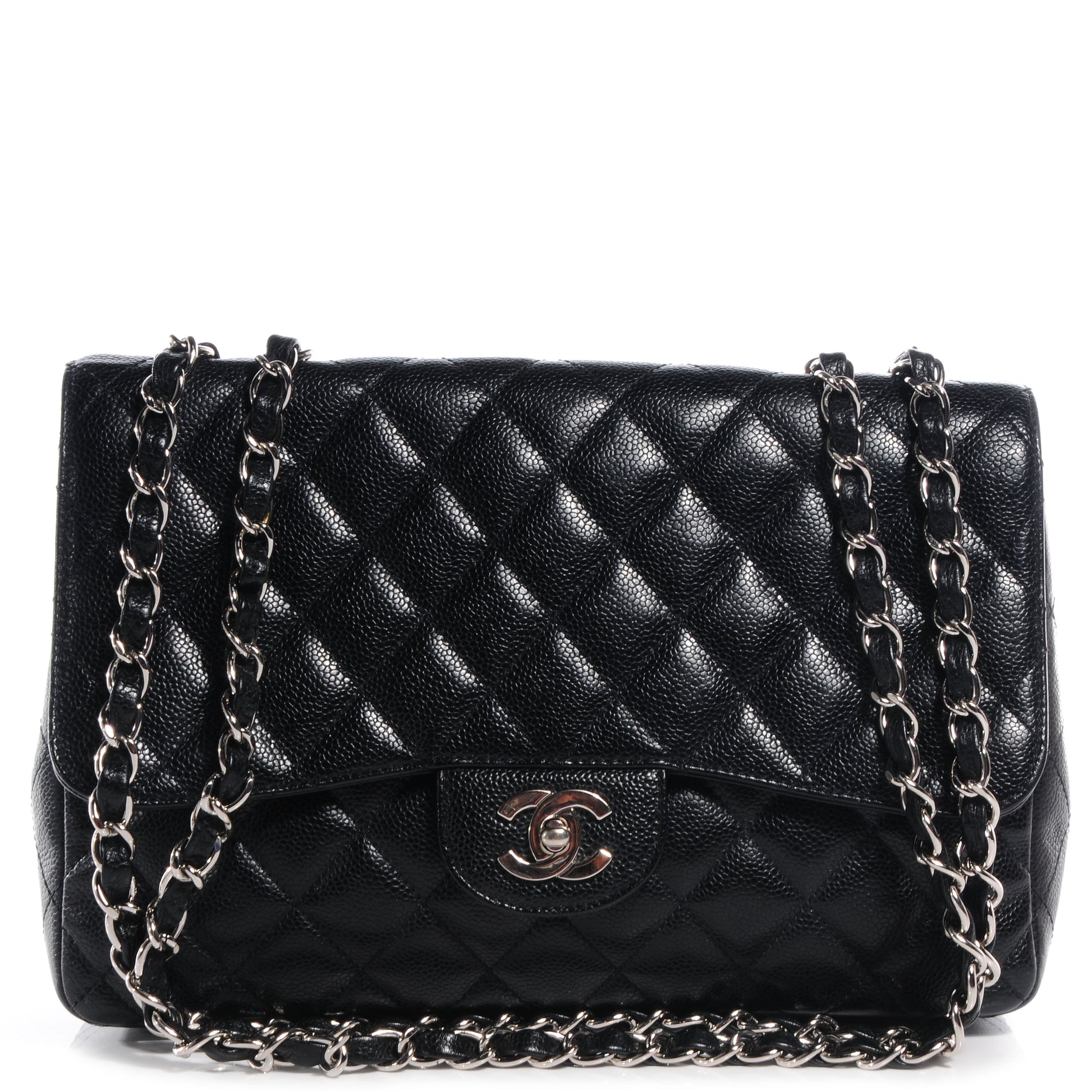 Chanel Caviar Jumbo Single Flap Black 1 of 8