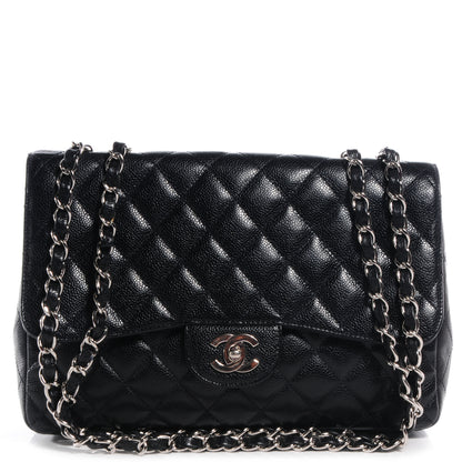 Chanel Caviar Jumbo Single Flap Black 1 of 8