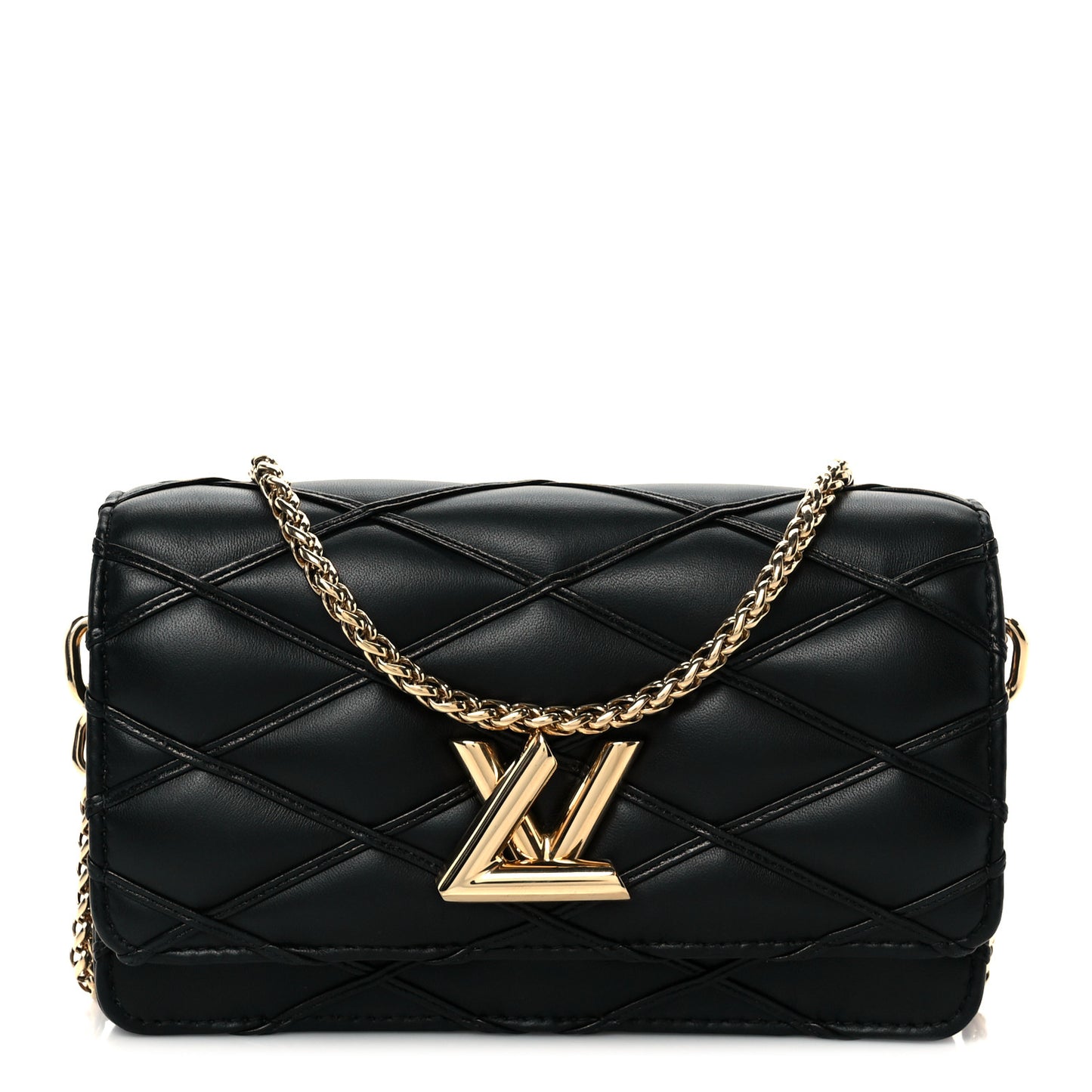 Lambskin Malletage Wallet On Chain GO-14 Black