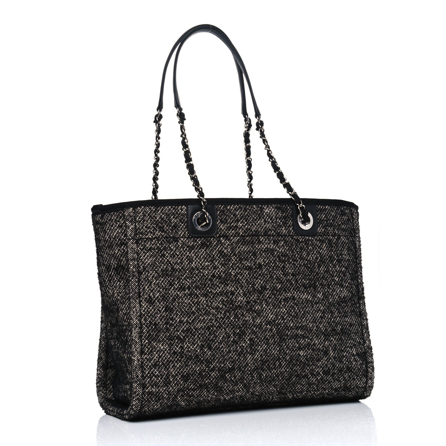Chanel Mixed Fibers Calfskin Small Deauville Tote Black 2 of 4