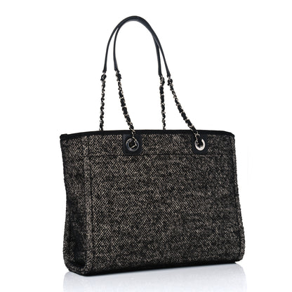 Chanel Mixed Fibers Calfskin Small Deauville Tote Black 2 of 4