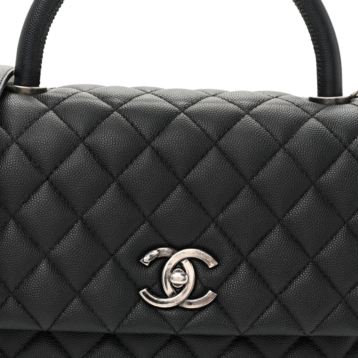 Chanel Caviar Quilted Small Coco Handle Flap Black 7 of 9