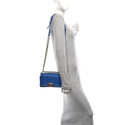 Chanel Lambskin Quilted Small Boy Flap Blue 2 of 12