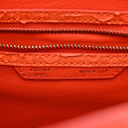 Celine Python Micro Luggage Orange 6 of 10