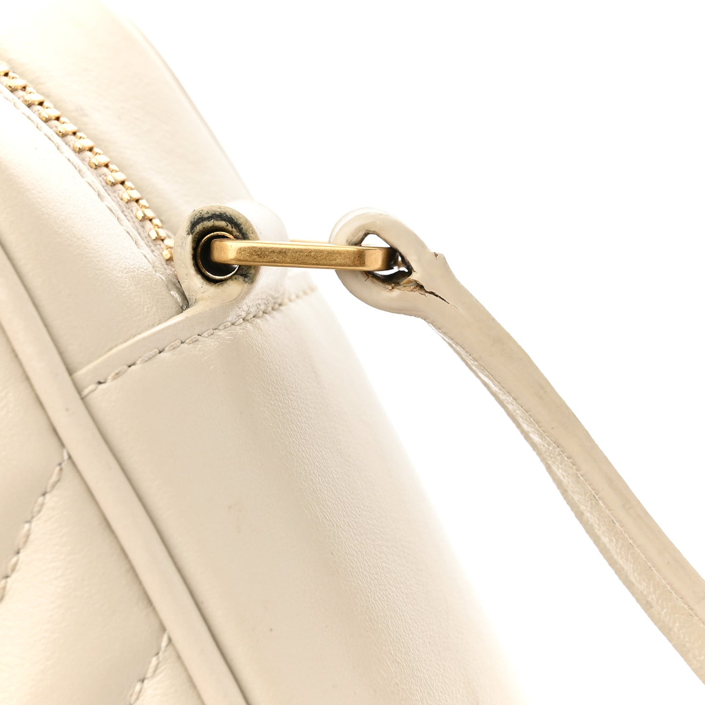 Calfskin Matelasse Monogram Lou Camera Bag Crema Soft
