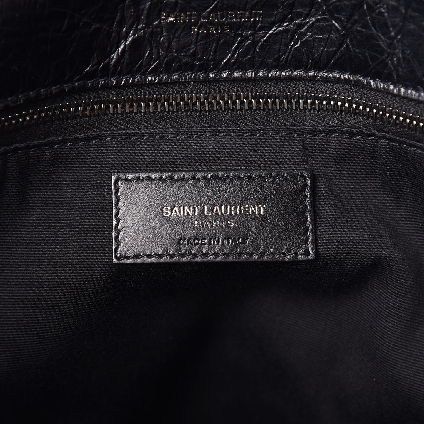 Crinkled Calfskin Matelasse Monogram Large Niki Chain Satchel Black