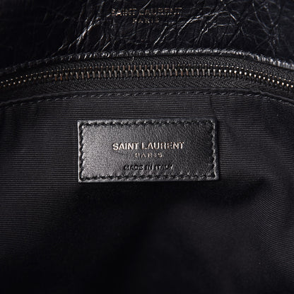 Saint Laurent Crinkled Calfskin Matelasse Monogram Large Niki Chain Satchel Black 6 of 9