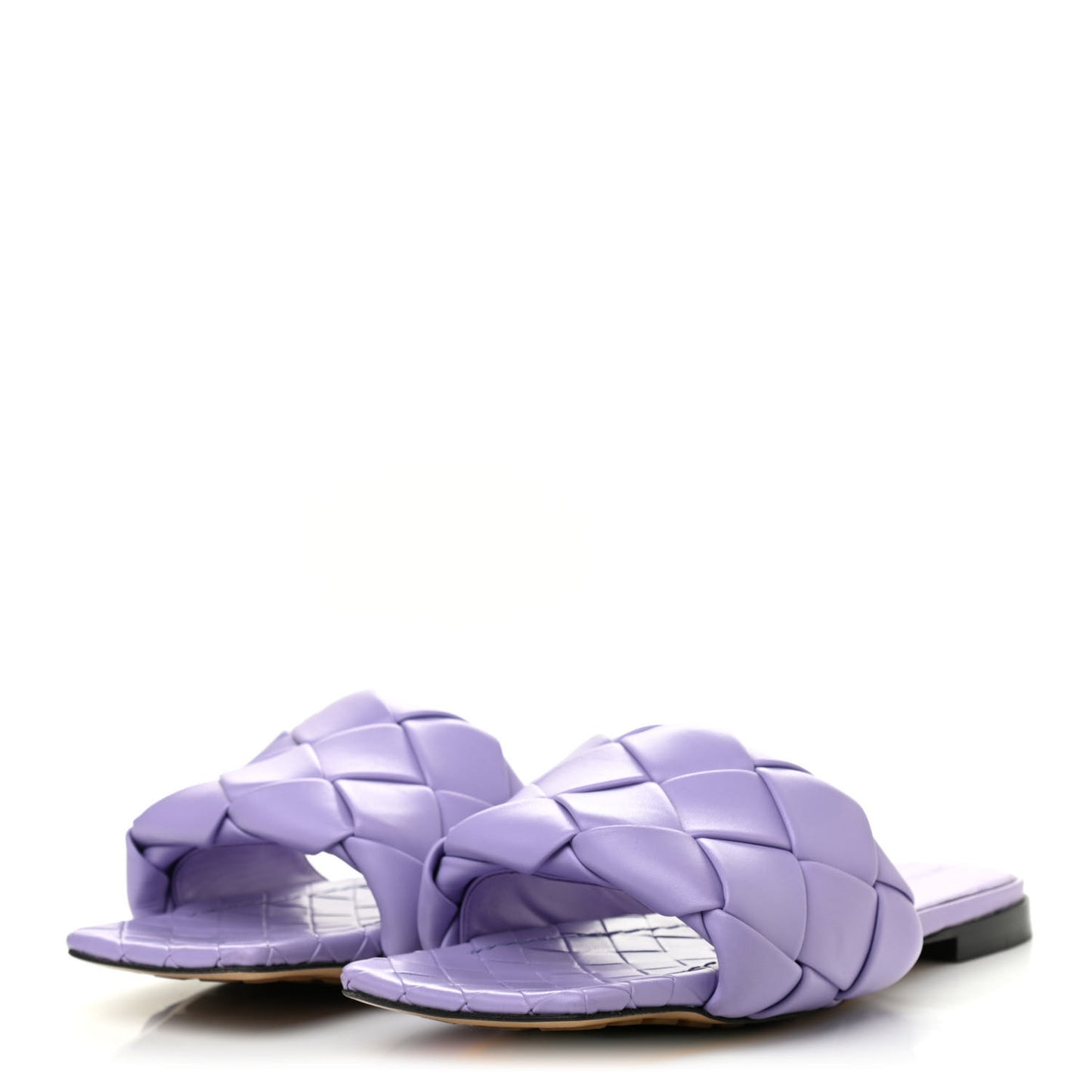 Nappa Maxi Intrecciato Lido Flat Sandals 40 Wisteria