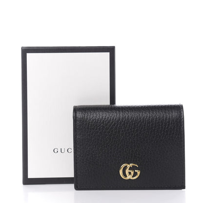 Gucci Pebbled Calfskin GG Marmont Card Case Black 7 of 7