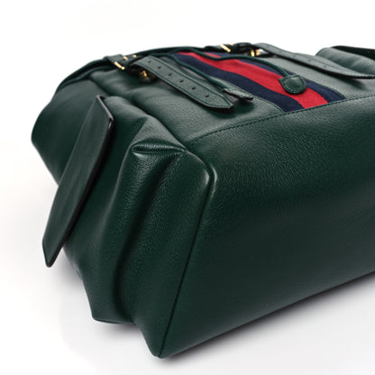 Gucci Grained Calfskin Medium Ophidia Double Buckle Backpack Green 7 of 8