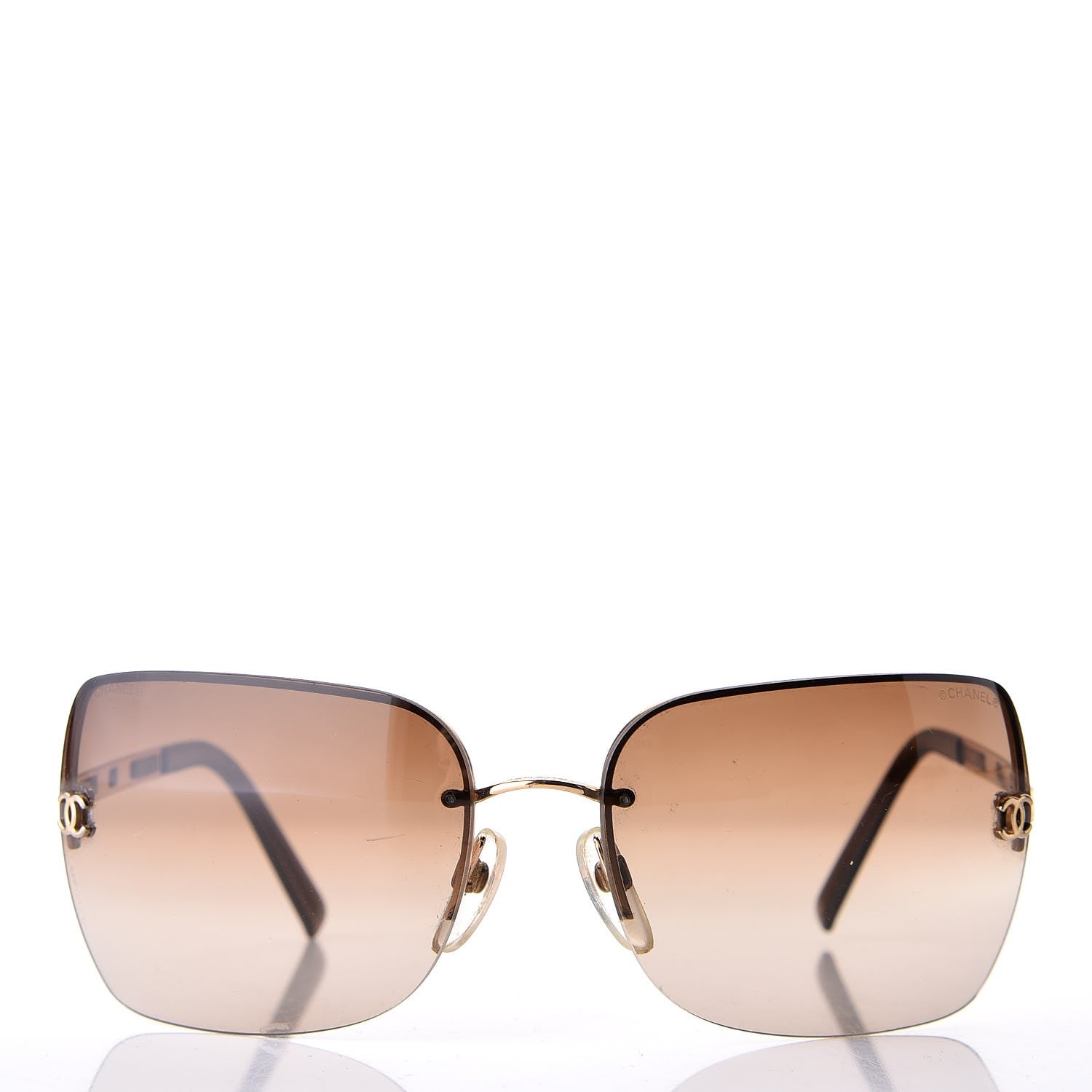 Chanel Square CC Sunglasses Gold 2 of 8