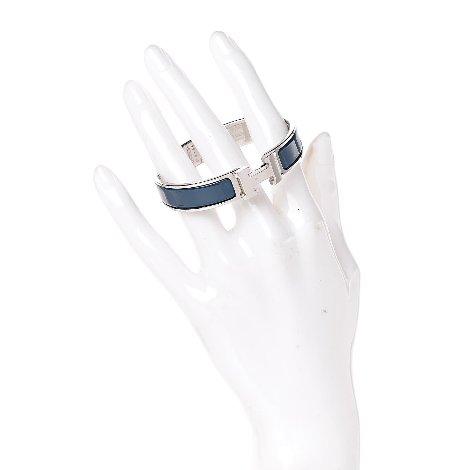 Hermes Enamel Narrow Clic Clac H Bracelet PM Bleu De Genes 2 of 6
