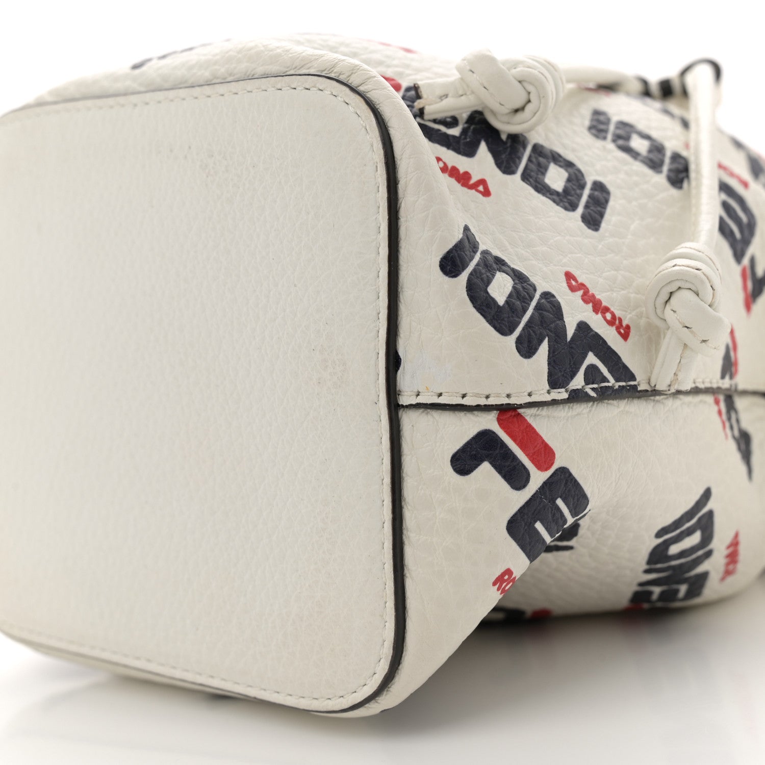Fendi X FILA Vitello F is Fendi Mania Mini Mon Tresor Bucket Bag White 10 of 11
