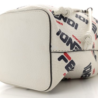 Fendi X FILA Vitello F is Fendi Mania Mini Mon Tresor Bucket Bag White 10 of 11
